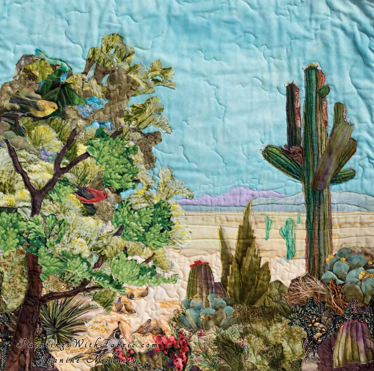 Livingon the Edge Art Quilt Landscape Quilt, Watercolor Quilt