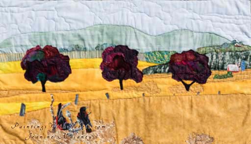 Fields AglowOriginal Landscape Quilt Art Quilt