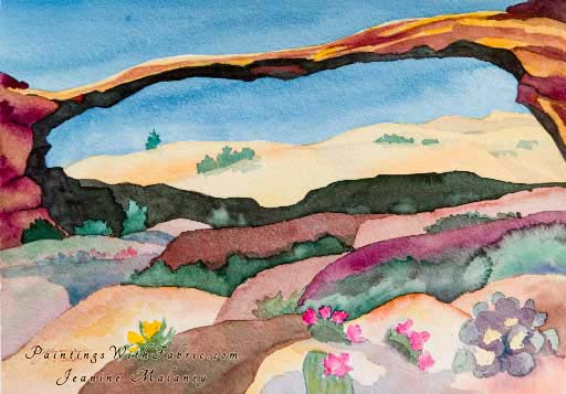 Remembering Landscape Arch-II - an Original Southwest Watercolor Painting