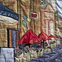  Gallery of Original Landscape Art Quilt Cityscape Sidewalk Cafe