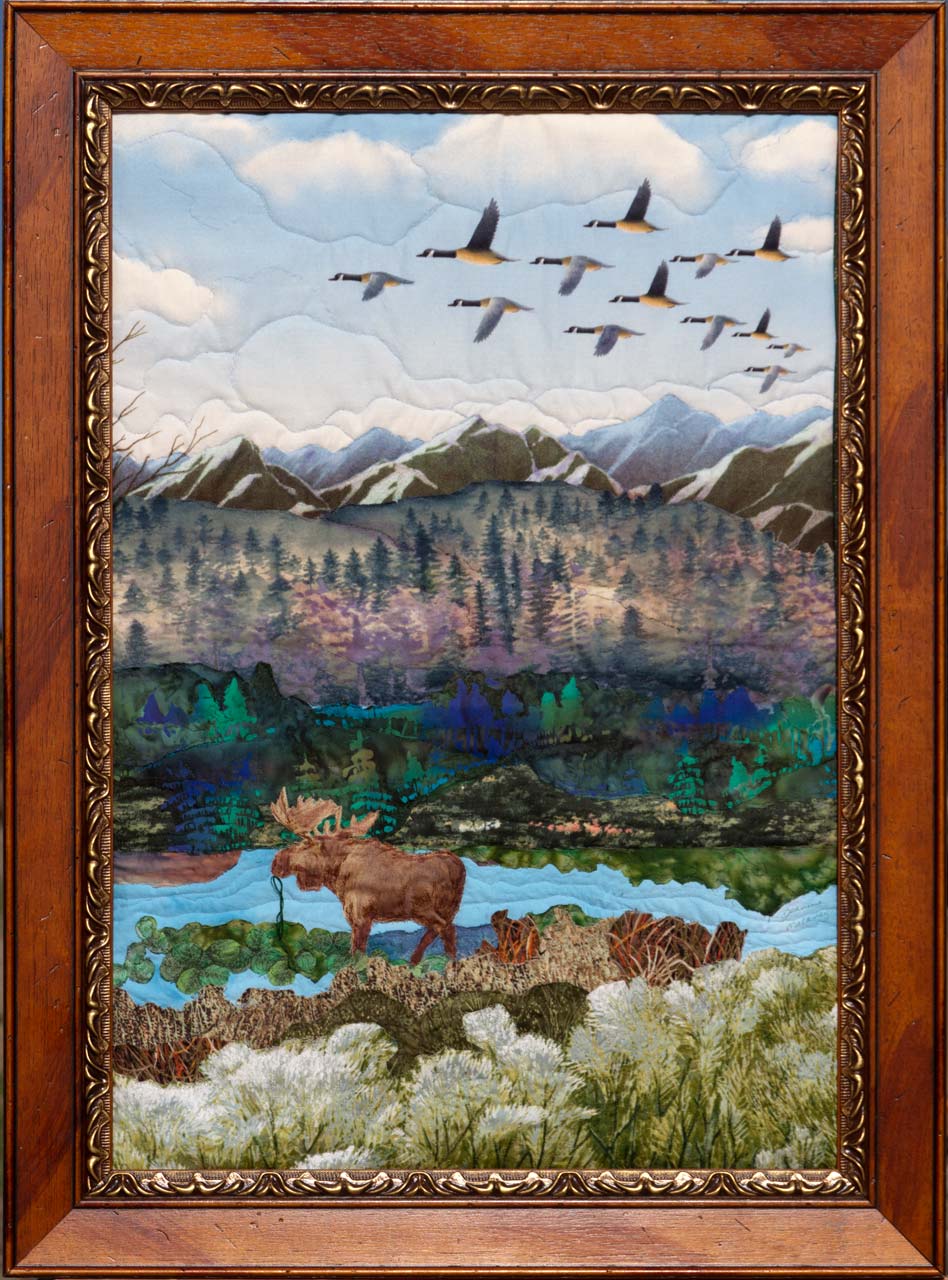 Canada Green  Art Quilt Landscape Quilt, Watercolor Quilt
