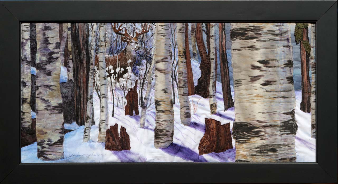 Winter Woods  Art Quilt Landscape Quilt, Watercolor Quilt