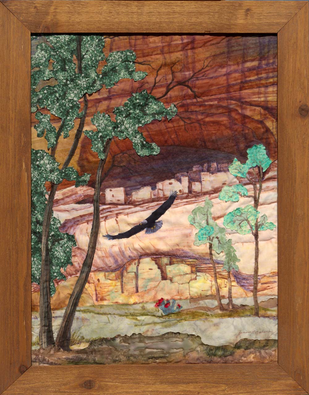 Canyon de Chelly Art Quilt Landscape Quilt, Watercolor Quilt