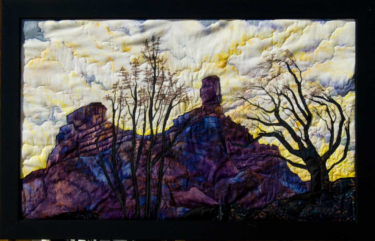 Ancient Pueblo Site Art Quilt Landscape Quilt, Watercolor Quilt