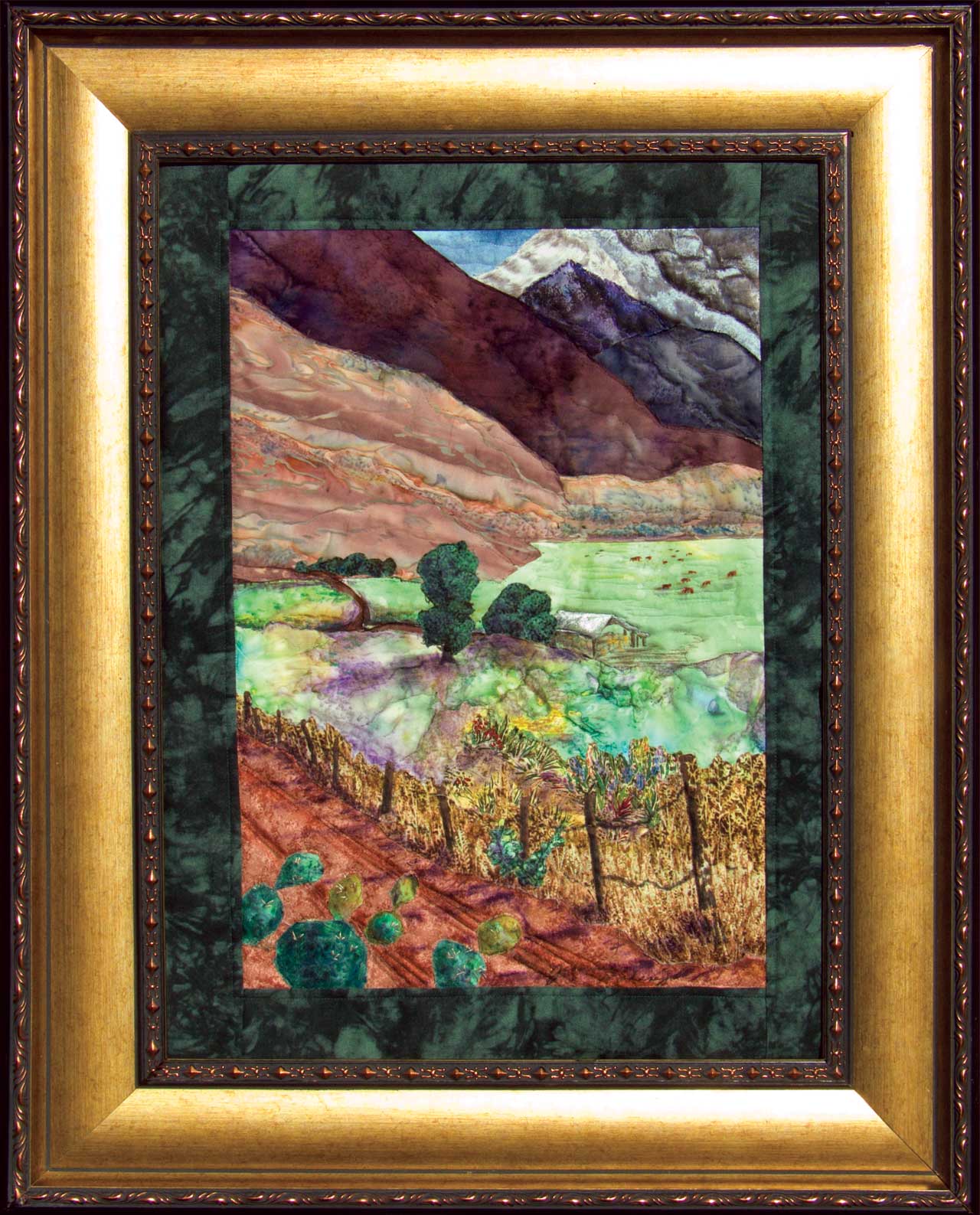 Colorado Country Road Art Quilt Landscape Quilt, Watercolor Quilt
