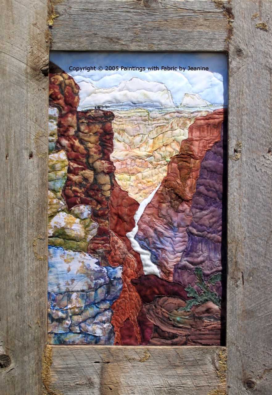 Grand Canyon Vista Art Quilt Landscape Quilt, Watercolor Quilt