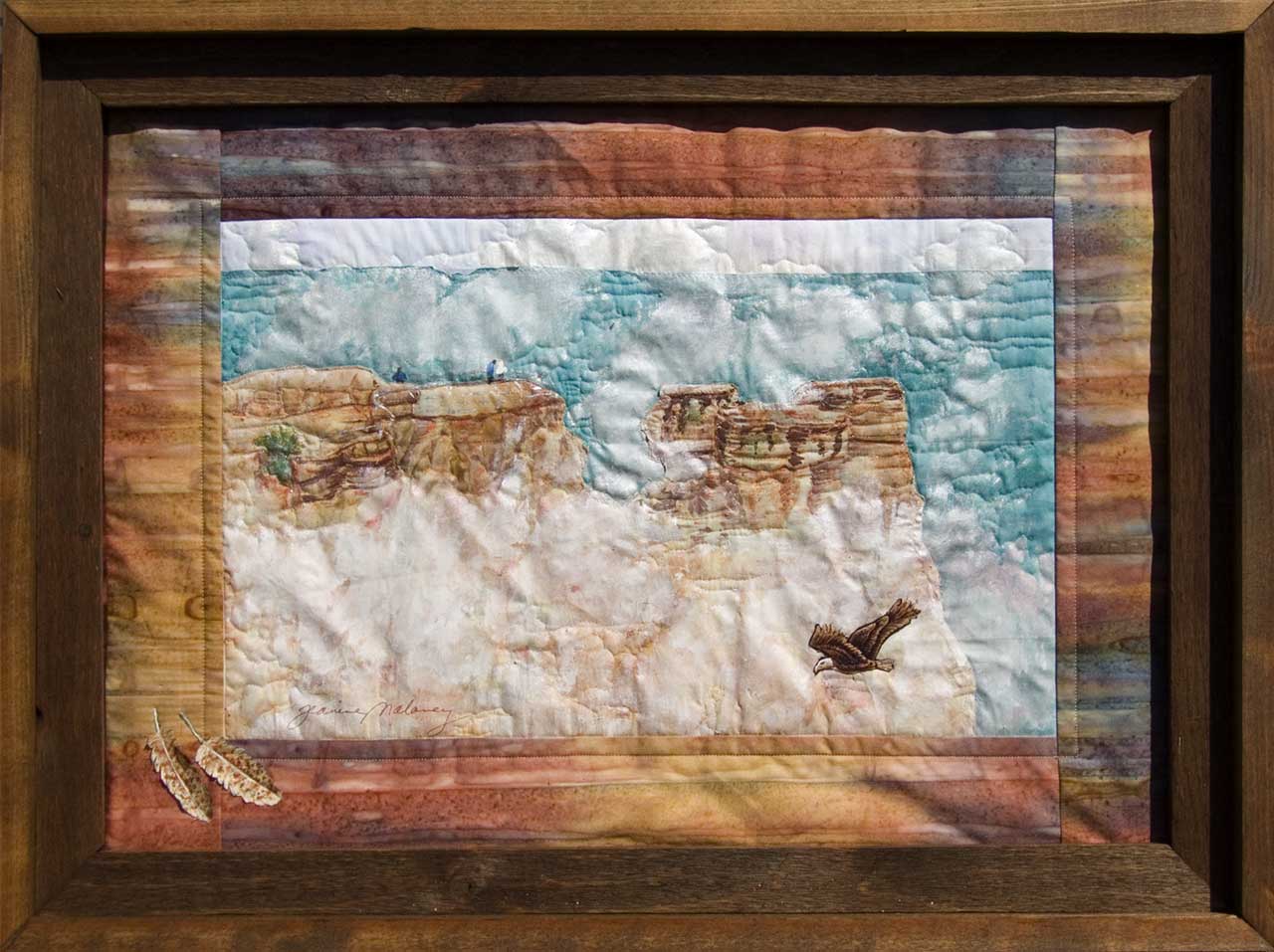 Grand Canyon, Mather Point Art Quilt Landscape Quilt, Watercolor Quilt