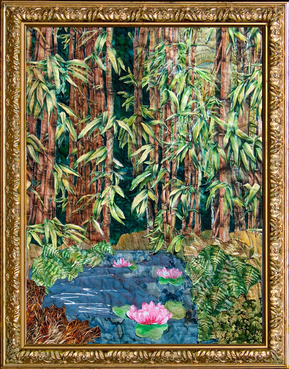 Hidden Soul of China   Art Quilt Landscape Quilt, Watercolor Quilt