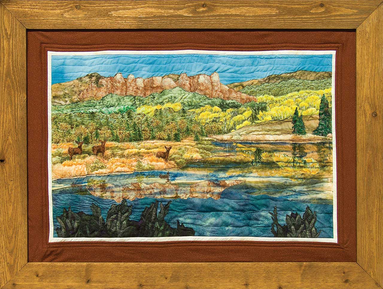 Opal Lake II of the San Juans Art Quilt Landscape Quilt, Watercolor Quilt