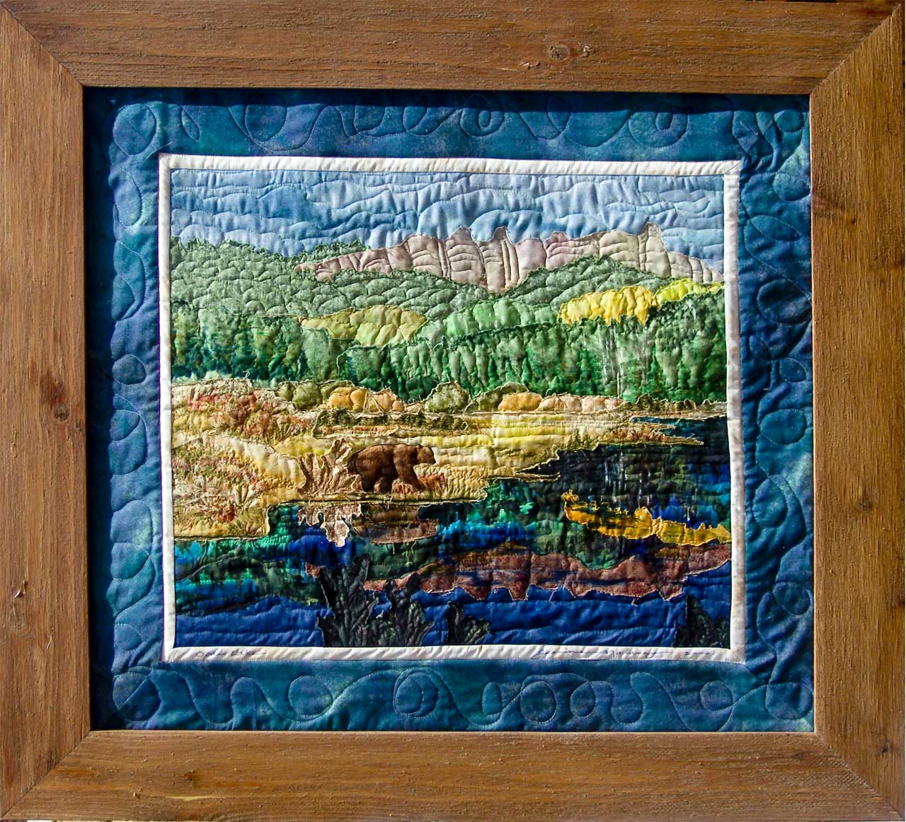 Opal Lake of the San Juans Art Quilt Landscape Quilt, Watercolor Quilt