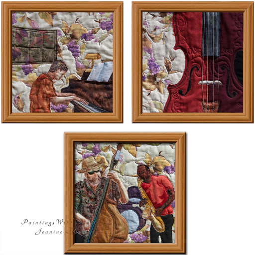 Musical Instruments TriadOriginal Landscape Quilt Art Quilt