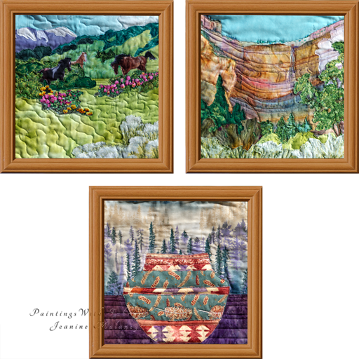 Southwest TriadOriginal Landscape Quilt Art Quilt