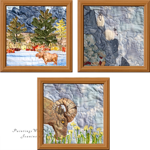 Tetons TriadOriginal Landscape Quilt Art Quilt