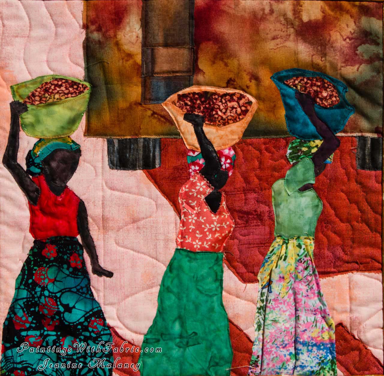 Buy Fair Trade Please Coffee Carries  Art Quilt Landscape Quilt, Watercolor Quilt