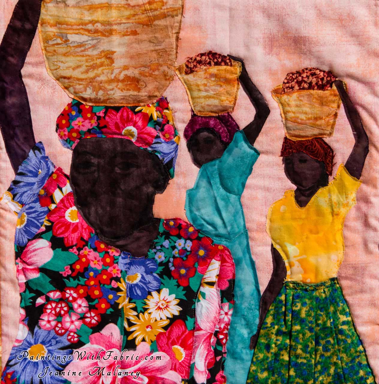 Buy Fair Trade Baskets Art Quilt Landscape Quilt, Watercolor Quilt