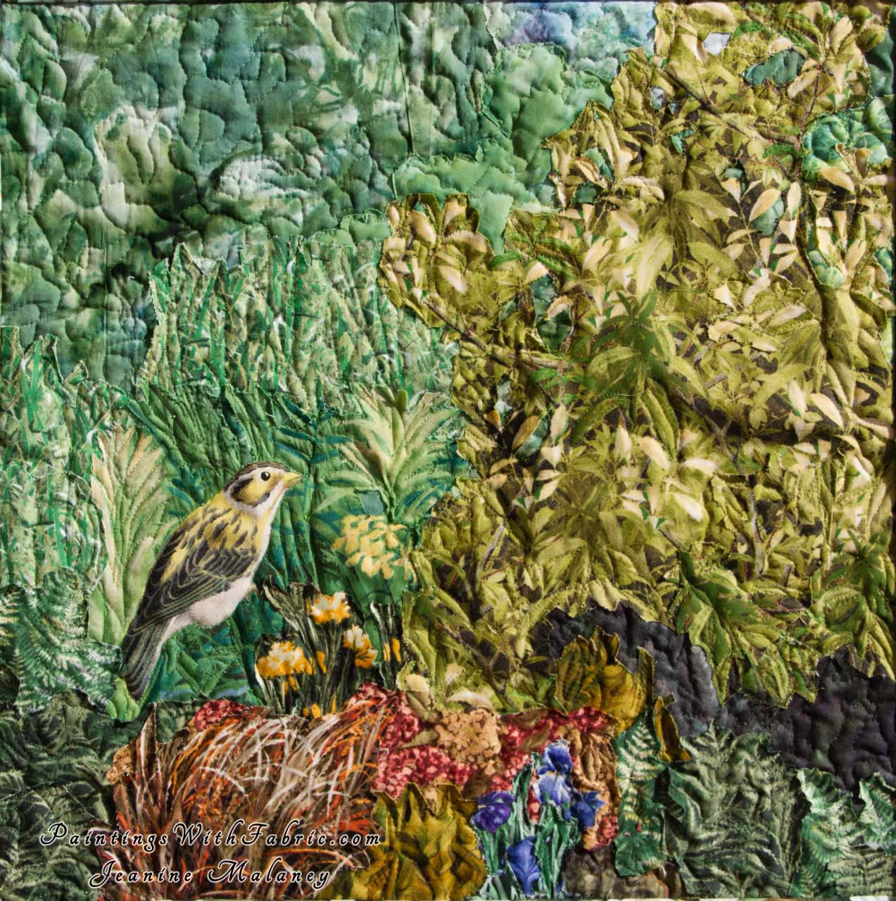 Edge of the Marsh Art Quilt Landscape Quilt, Watercolor Quilt