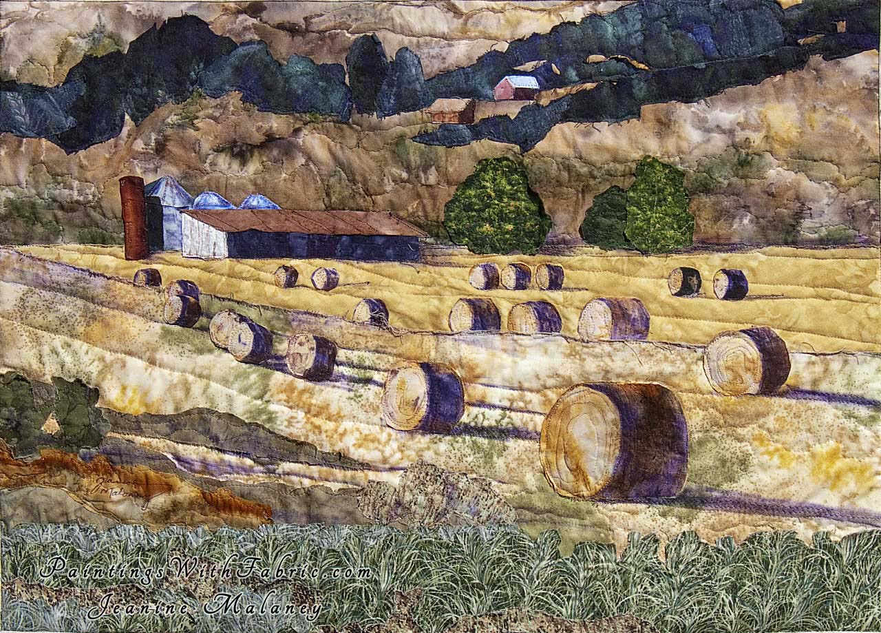  Hay BalesWatercolor Landscape Painting