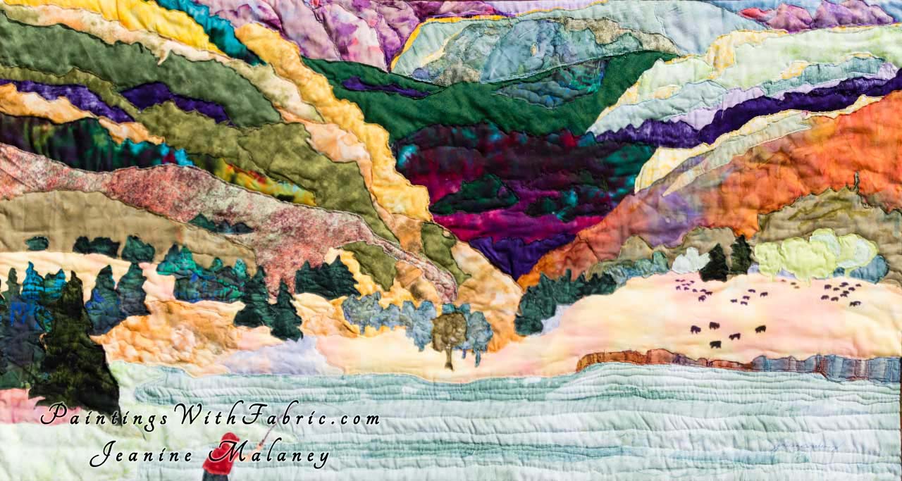 Lost in the Moment Art Quilt Landscape Quilt, Watercolor Quilt