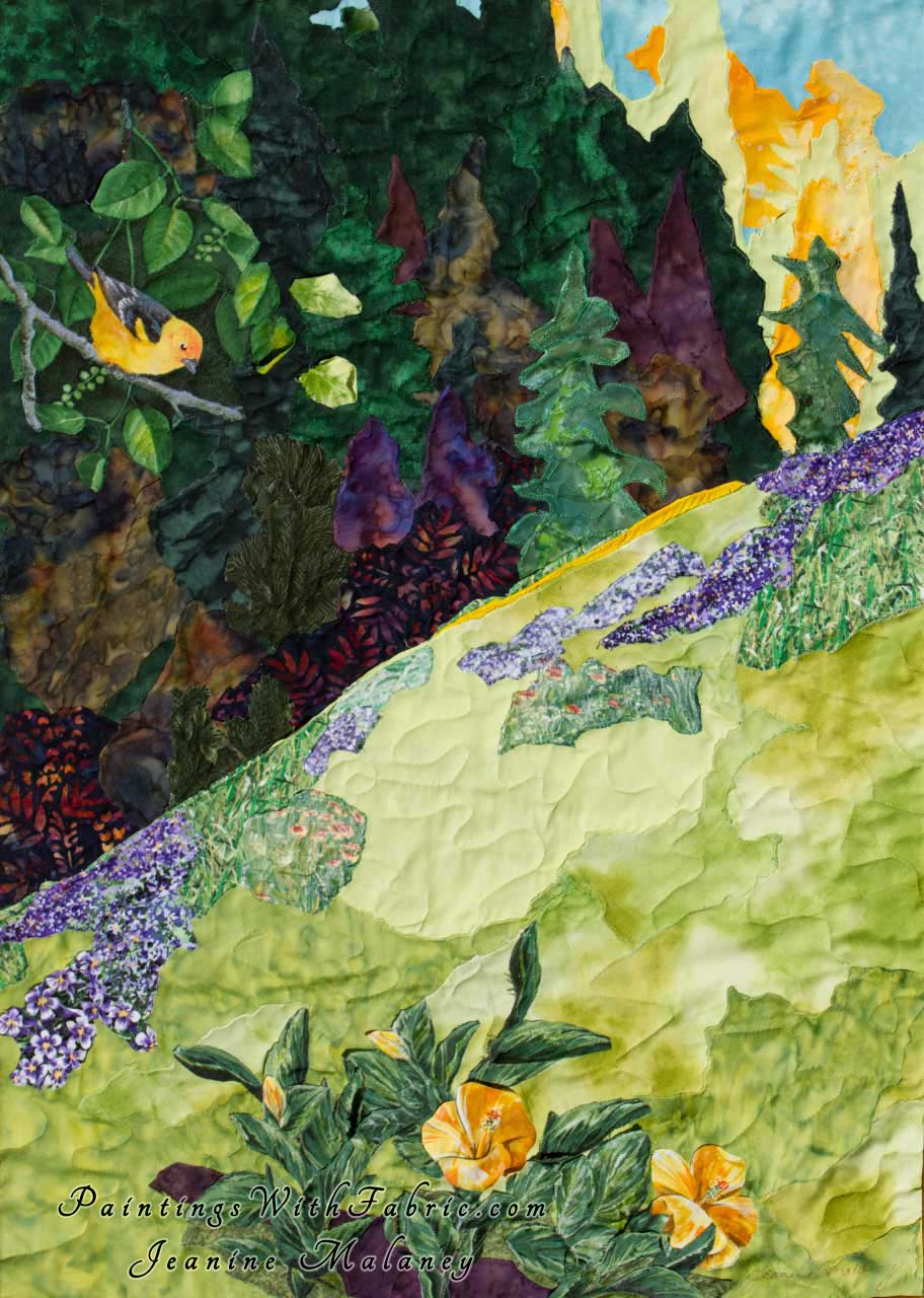 Serenity Art Quilt Landscape Quilt, Watercolor Quilt
