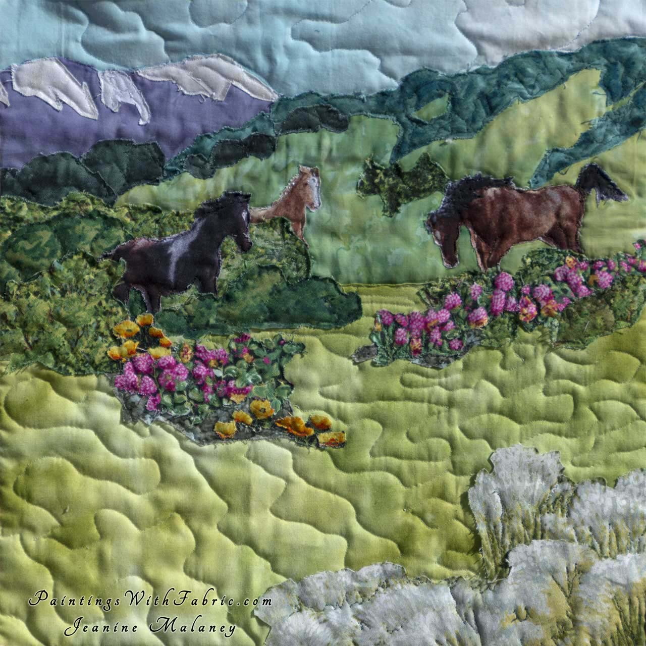 Southwest Spirit  Art Quilt Landscape Quilt, Watercolor Quilt