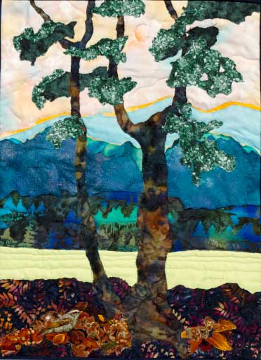 Sunrise on the Golf CourseOriginal Landscape Quilt Art Quilt