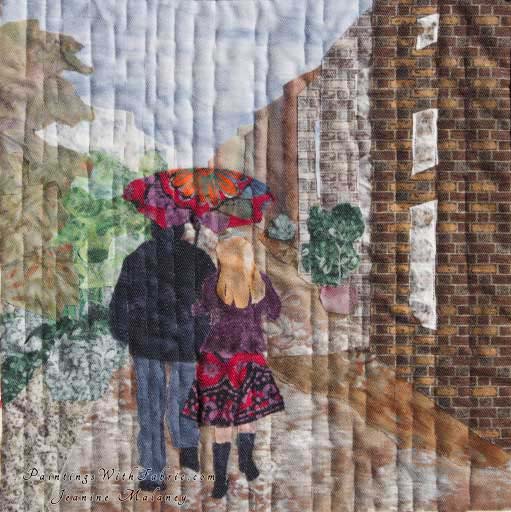 Walking in the RainOriginal Landscape Quilt Art Quilt