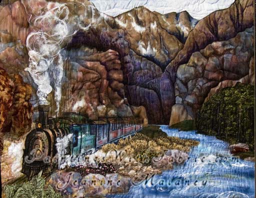Along the Animas River     Original Landscape Quilt, Watercolor Quilt