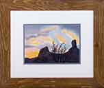 Watercolor Painting Silouhette at Chimney Rock