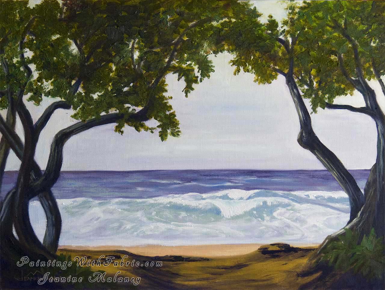Secret Beach Kauai Unframed Original Watercolor Painting Waterscape