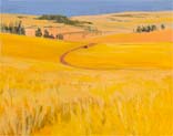Gallery of Original Landscape Watercolor The Wheat Harvest