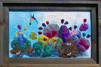 Fabric Art Painting Prickly Pear Haven