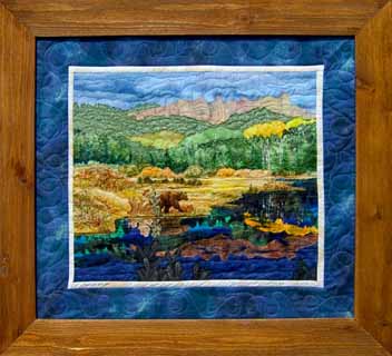 Fabric Art Painting Opal Lake of the San Juans