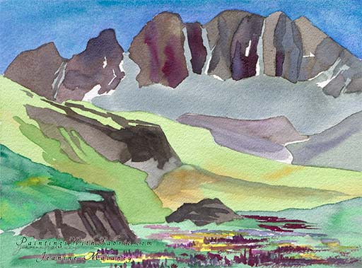 American Basin Serenade Unframed Original Landscape Watercolor Painting 