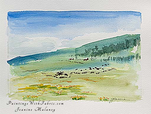 East Fork Ranch Unframed Original  Watercolor Painting 
