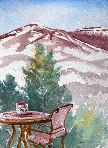 Edge of Paradise  Unframed Original Southwest Watercolor Painting Colorado  Rocky mountain view