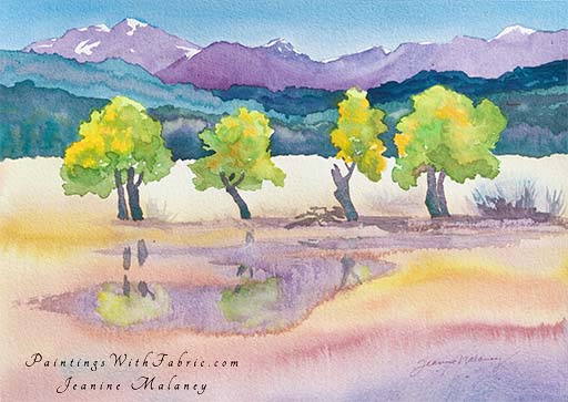Four Amigos  Unframed Original Artwork Watercolor Painting fall colors at  Rocky Mountains National Park