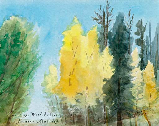One Fall Day Unframed Original Landscape Watercolor Painting A watercolor painting of a Fall Day in the Colorado Mountains 