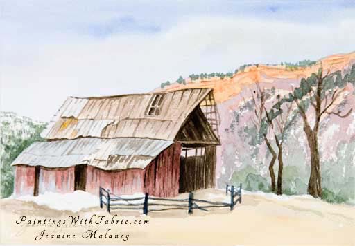 Ranch at Chromo Unframed Original Southwest Watercolor Painting of an old barn in Chromo CO
