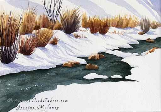 February Along the San Juan River Unframed Original Winter Watercolor Painting of the San Juan River in the winter