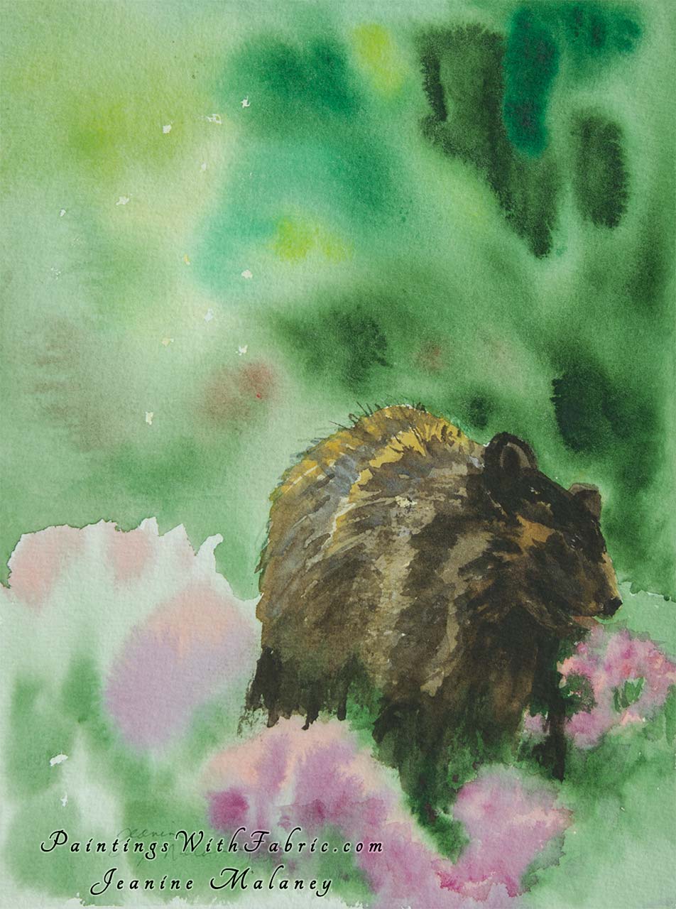 Finding Berries Unframed Original Watercolor Painting Colorado  Rocky mountain view