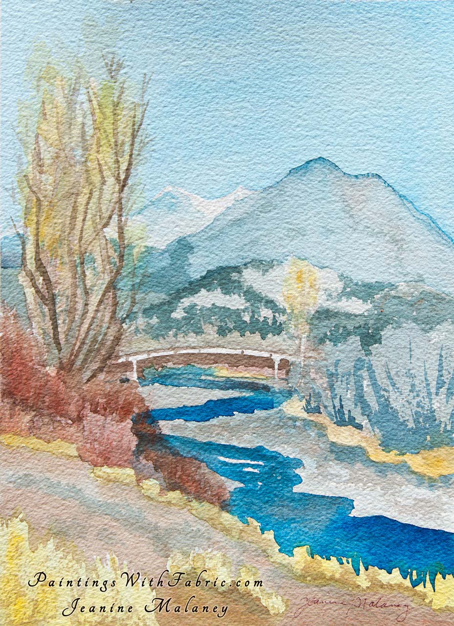 Indian Summer  Unframed Original Watercolor Painting San Juan River in the fall