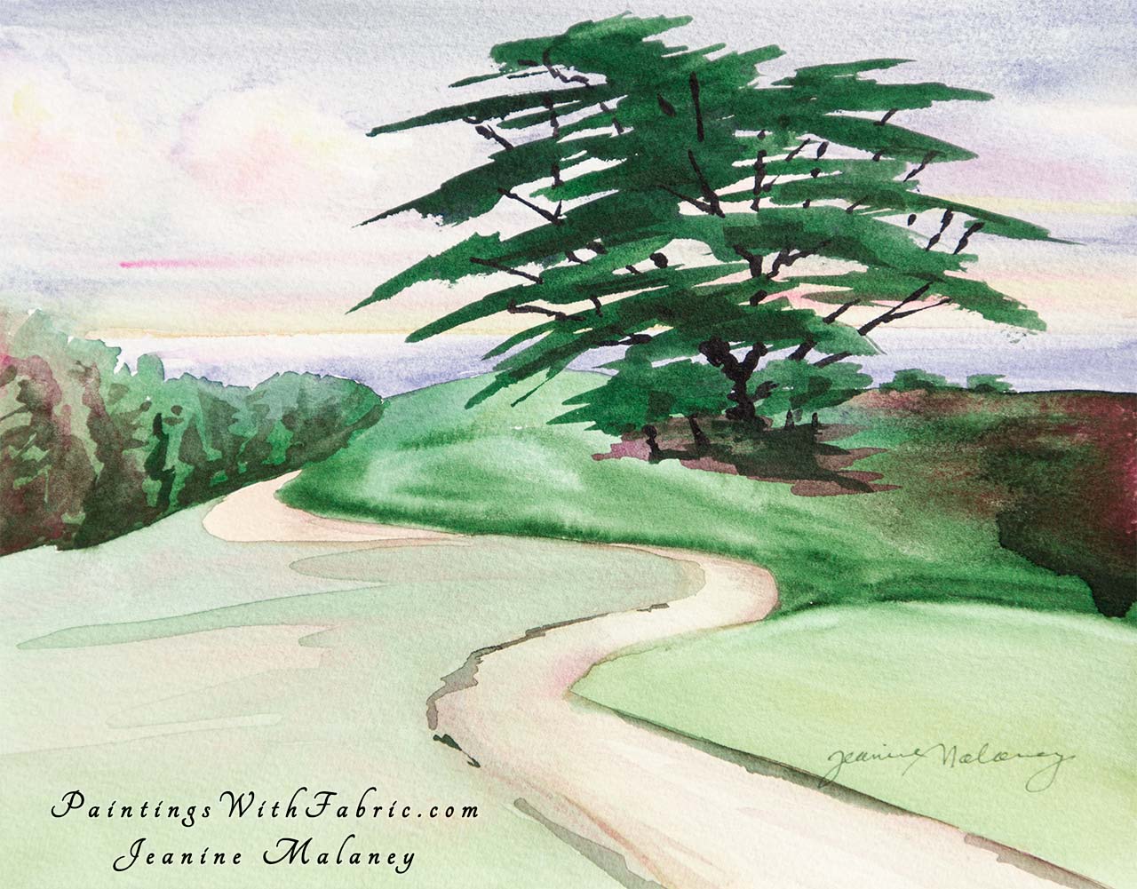 Kauai Morning  Unframed Original Watercolor Painting Kauai trail in the Morning