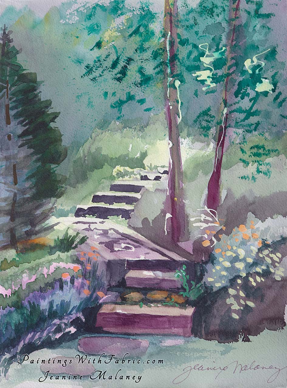 Maryses Garden  Unframed Original Watercolor Painting A watercolor painting of a Colorado Mountain garden