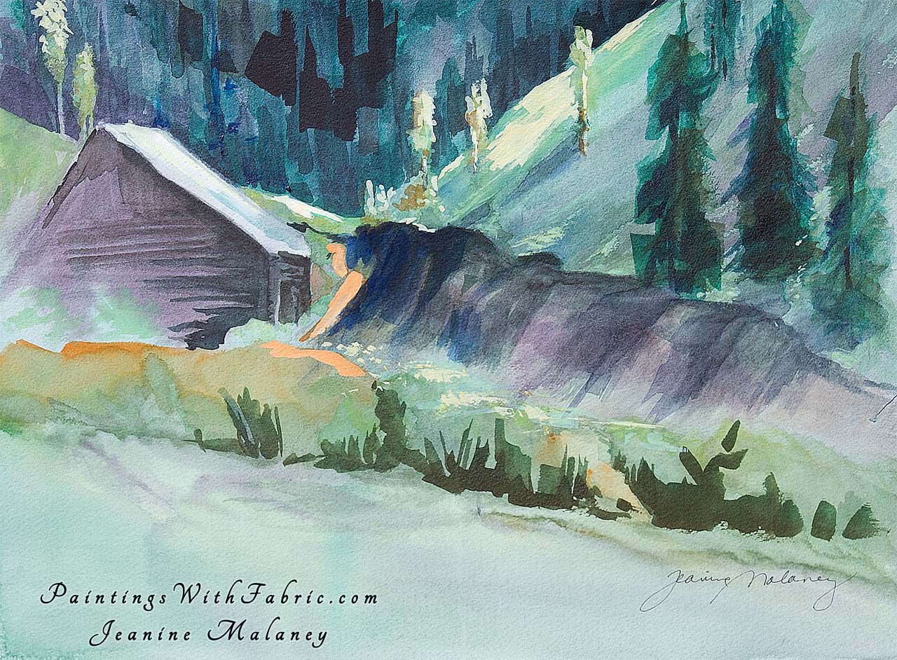 Old Cabin Creede  Unframed Original Watercolor Painting A watercolor prainting of a Colorado Mountain old cabin