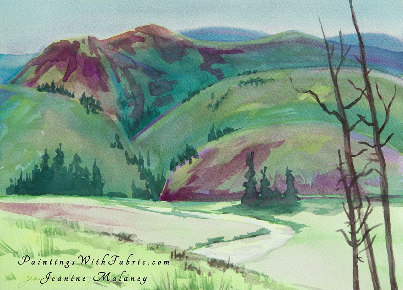 San Juan Rio Grande  Unframed Original Watercolor Painting San Juan Rio Grande river in a  mountain view