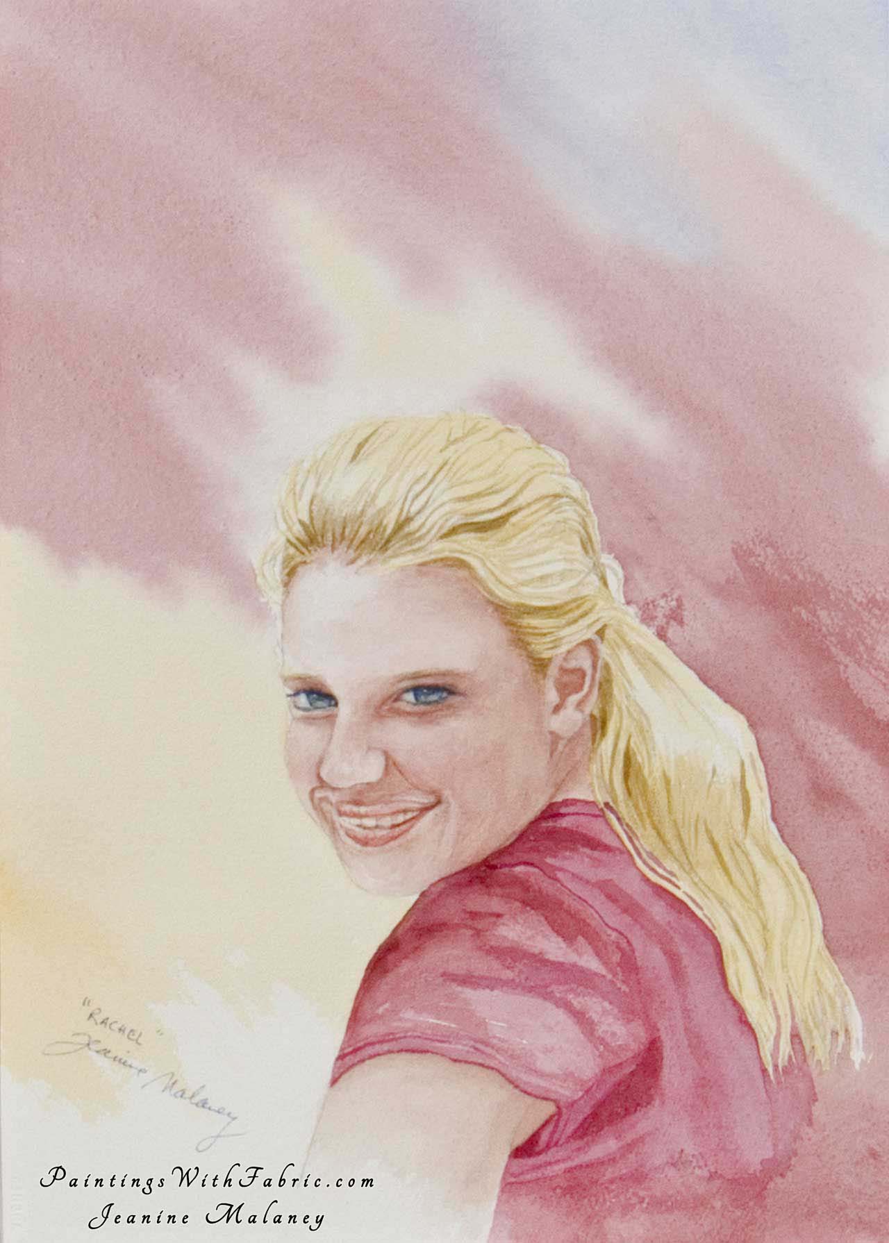 Rachel Unframed Original Watercolor Painting of a portrait of young lady