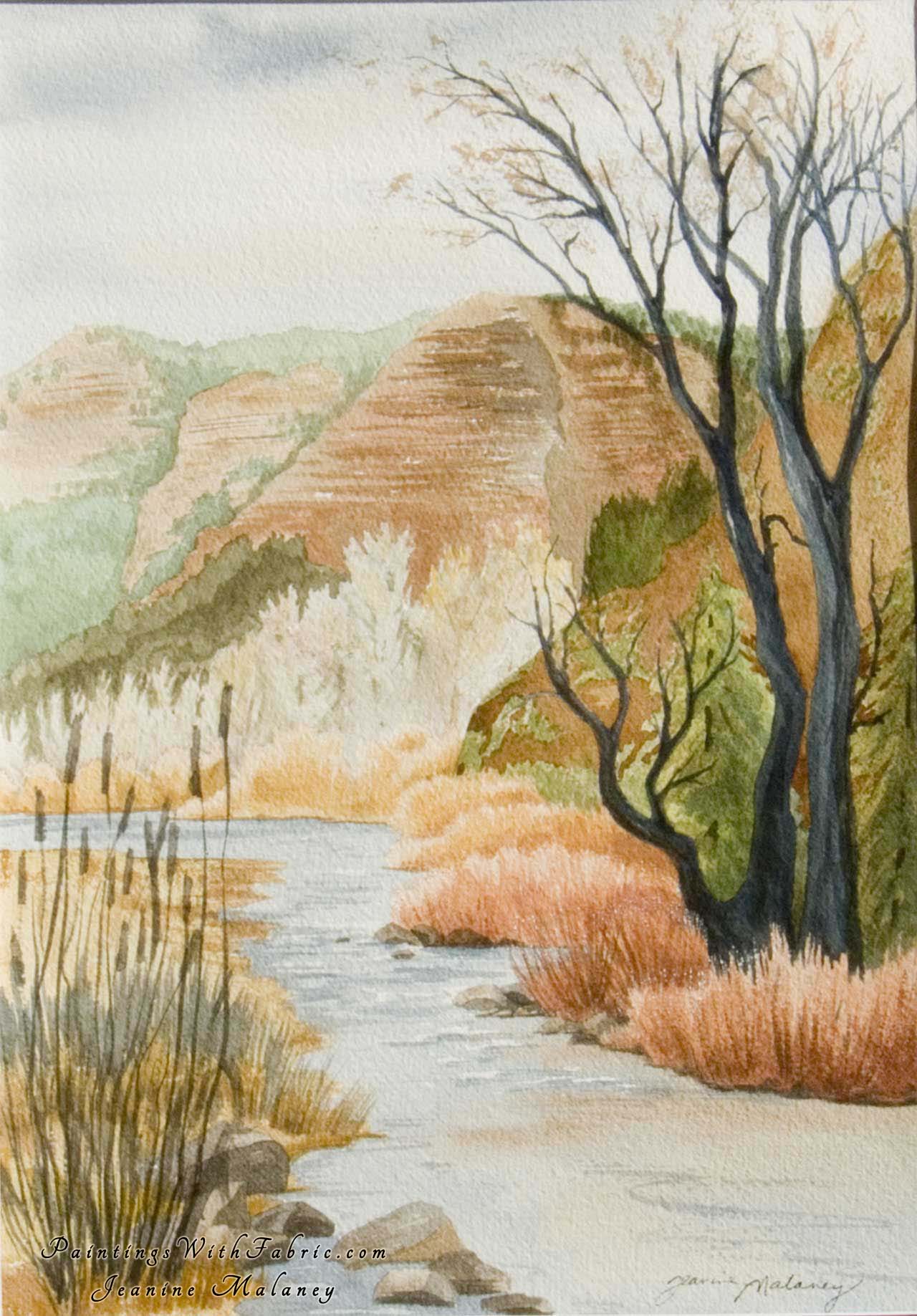 San Juan River Trujillo Road Unframed Original Watercolor Painting of  the San Juan River along Trujillo Road
