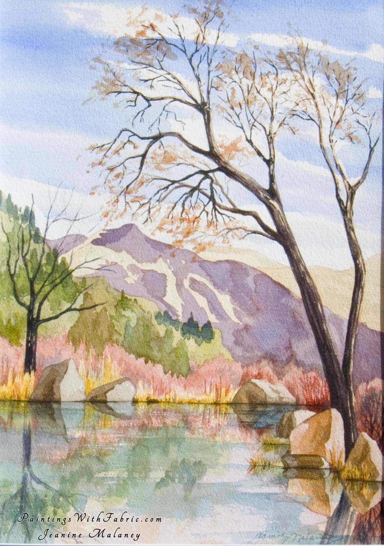 Skating Pond Awaiting Winter Unframed Original Watercolor Painting of a Skating Pond Awaiting Winter 