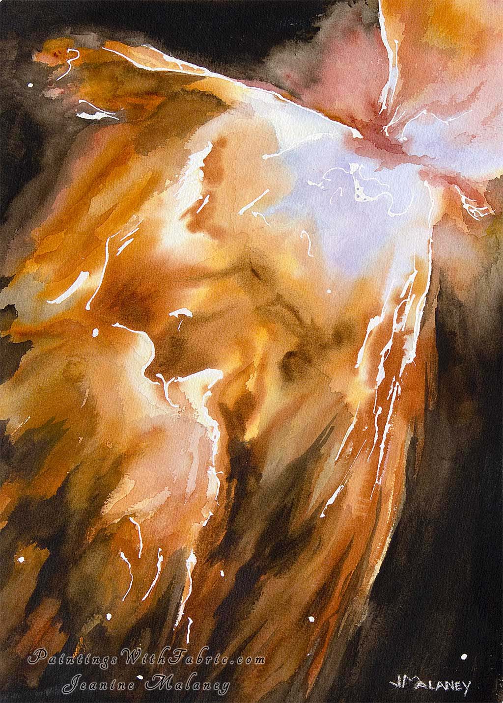 Spirit Ascending Unframed Original Watercolor Painting of a Dying Star in Bug Nebula