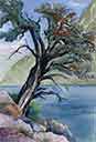 unframed watercolor painting